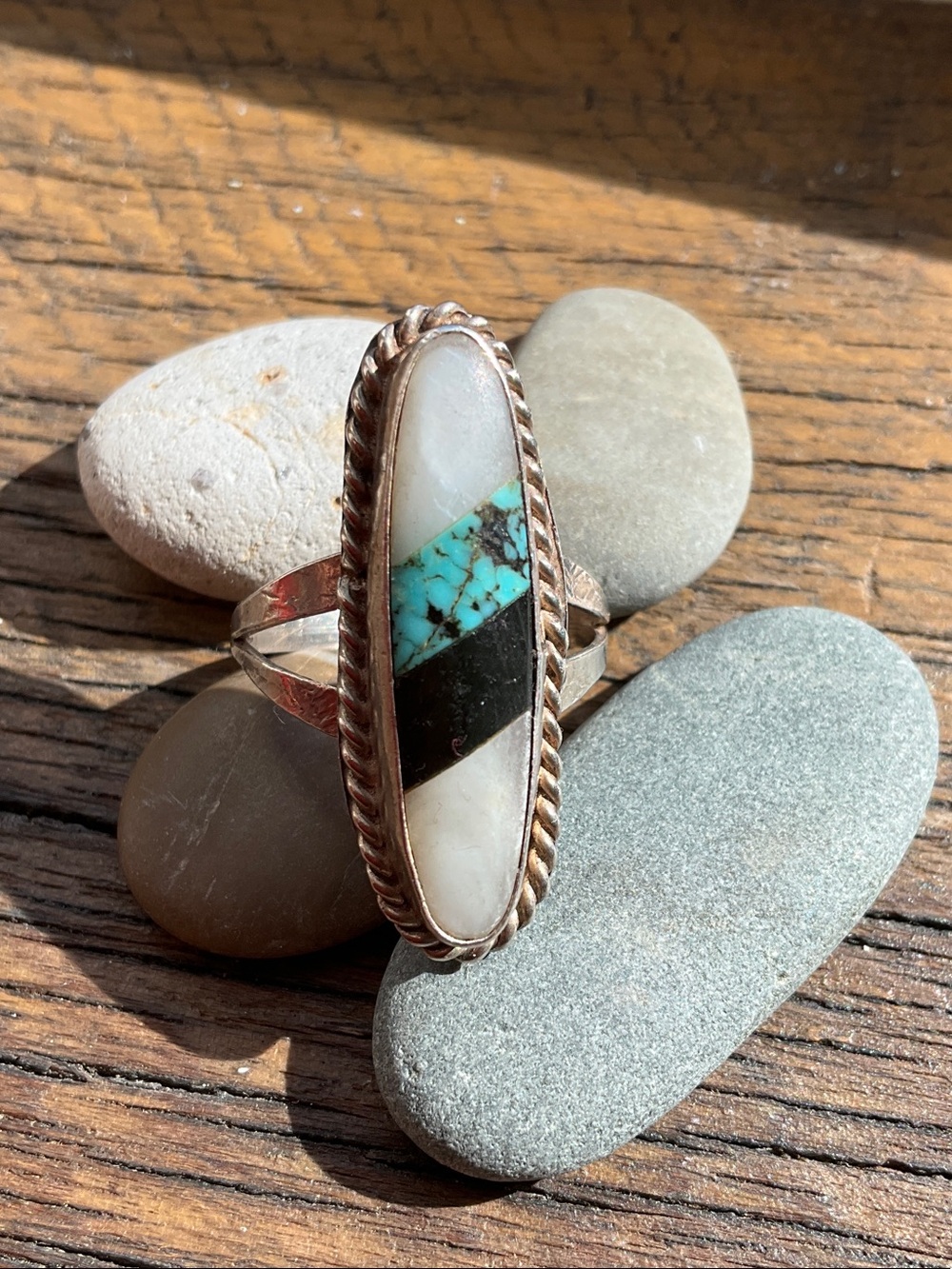 Native American turquoise mop ring